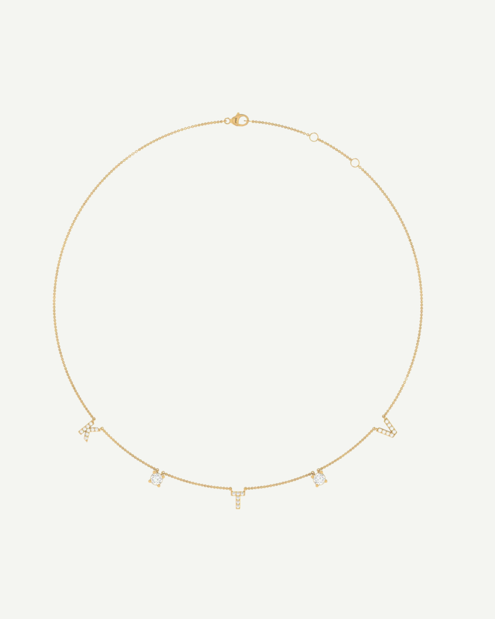 Diamond & Initial Personalised Necklace in Gold | 0.8–1.2CT