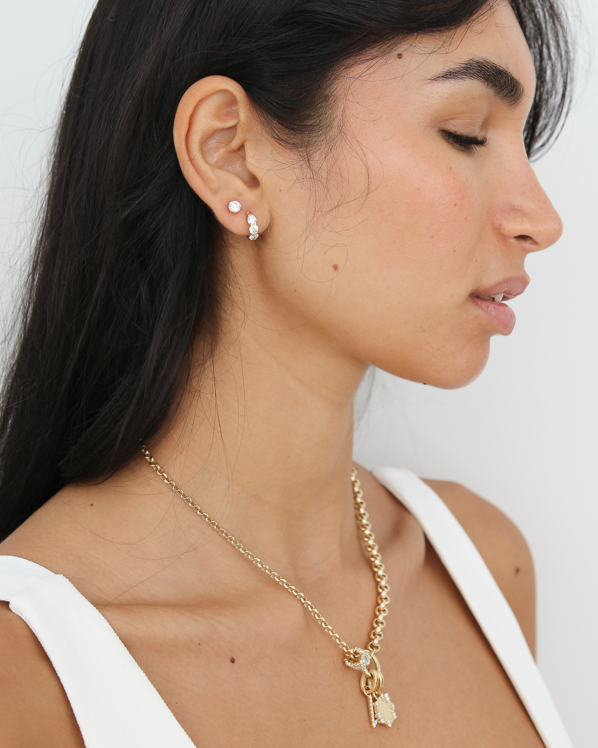 Bold Huggie Diamond Earrings | 2CT in 14K Gold