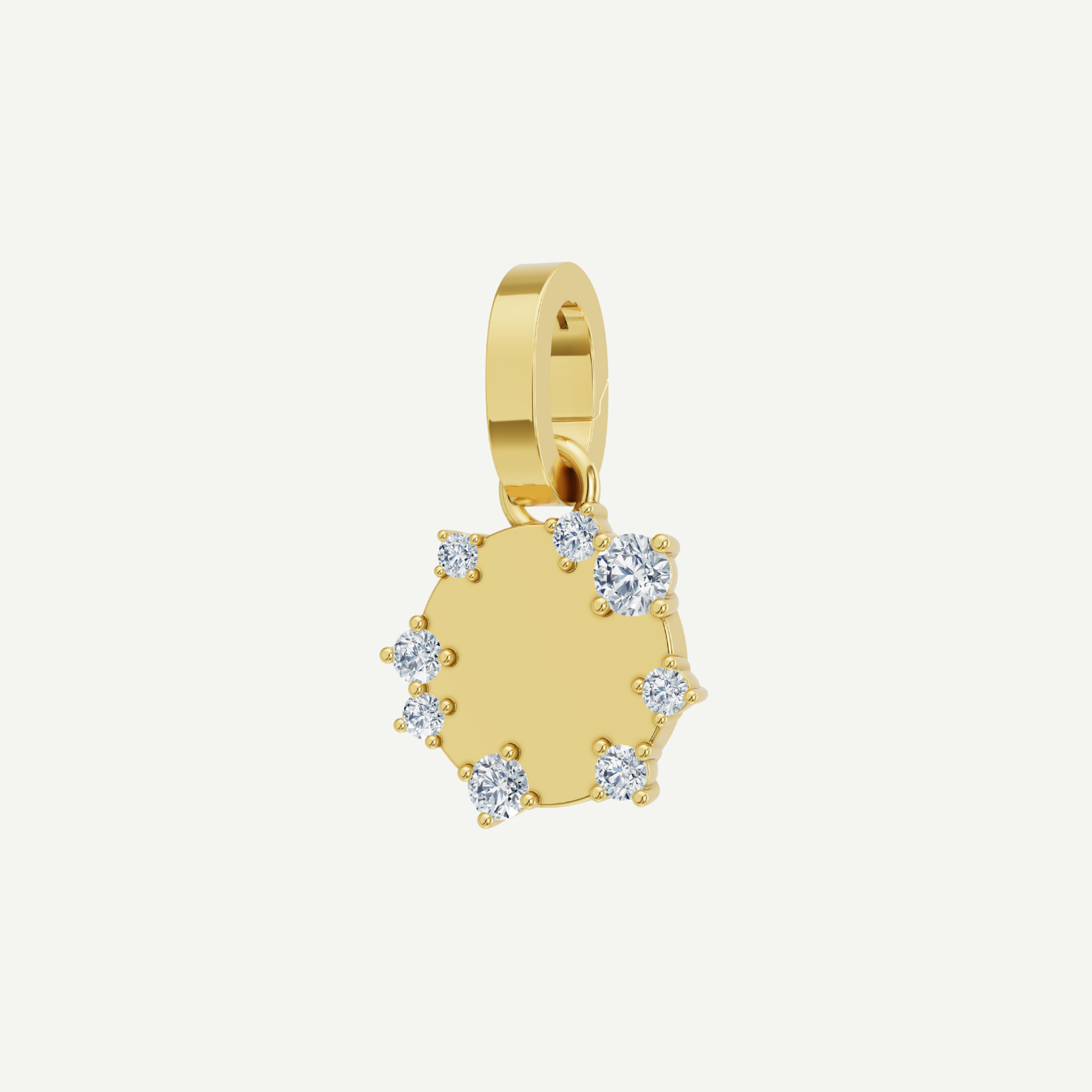 Diamond Disc Engravable Medallion | 0.5CT in 14KT Gold