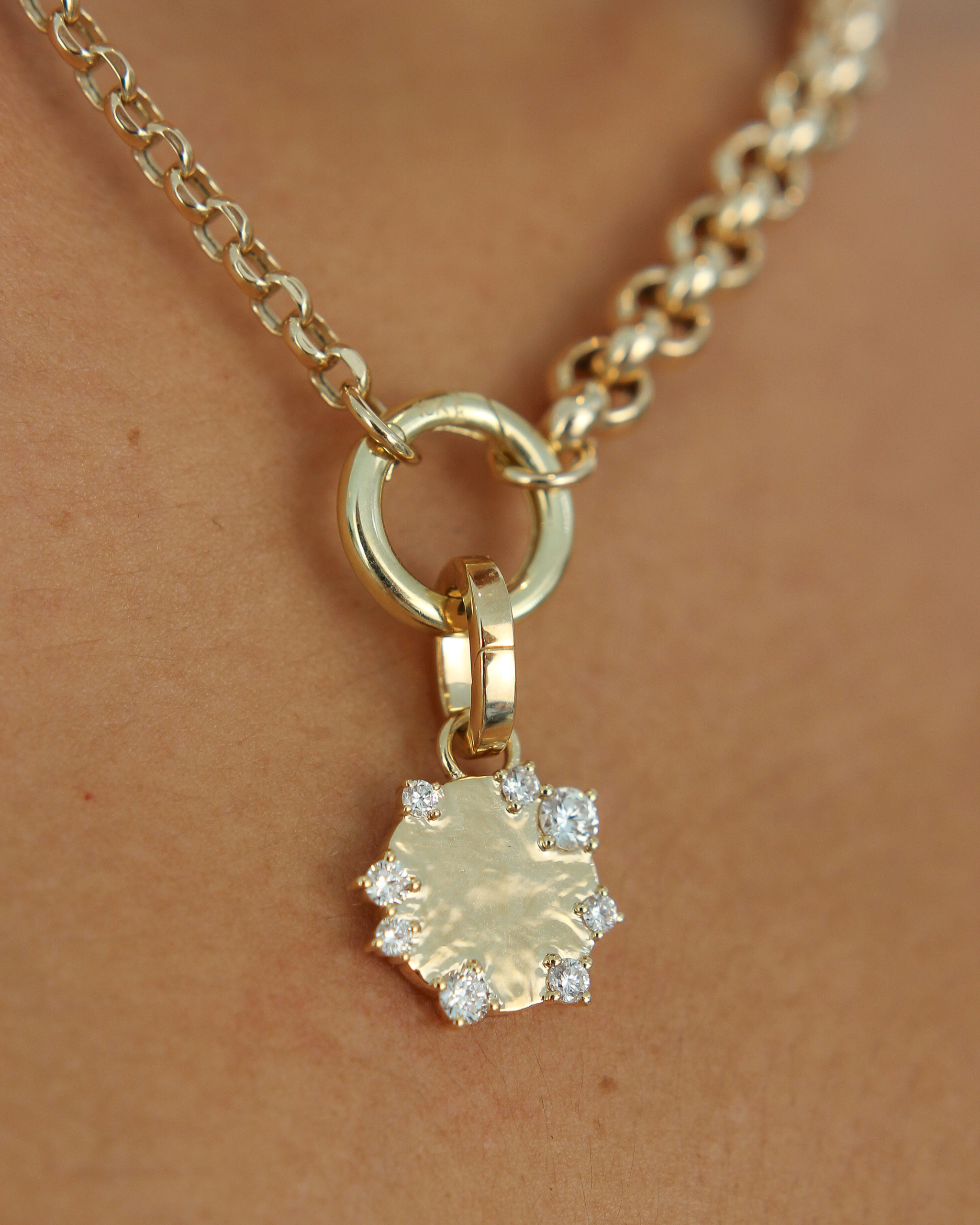 Diamond Disc Engravable Medallion | 0.5CT in 14KT Gold