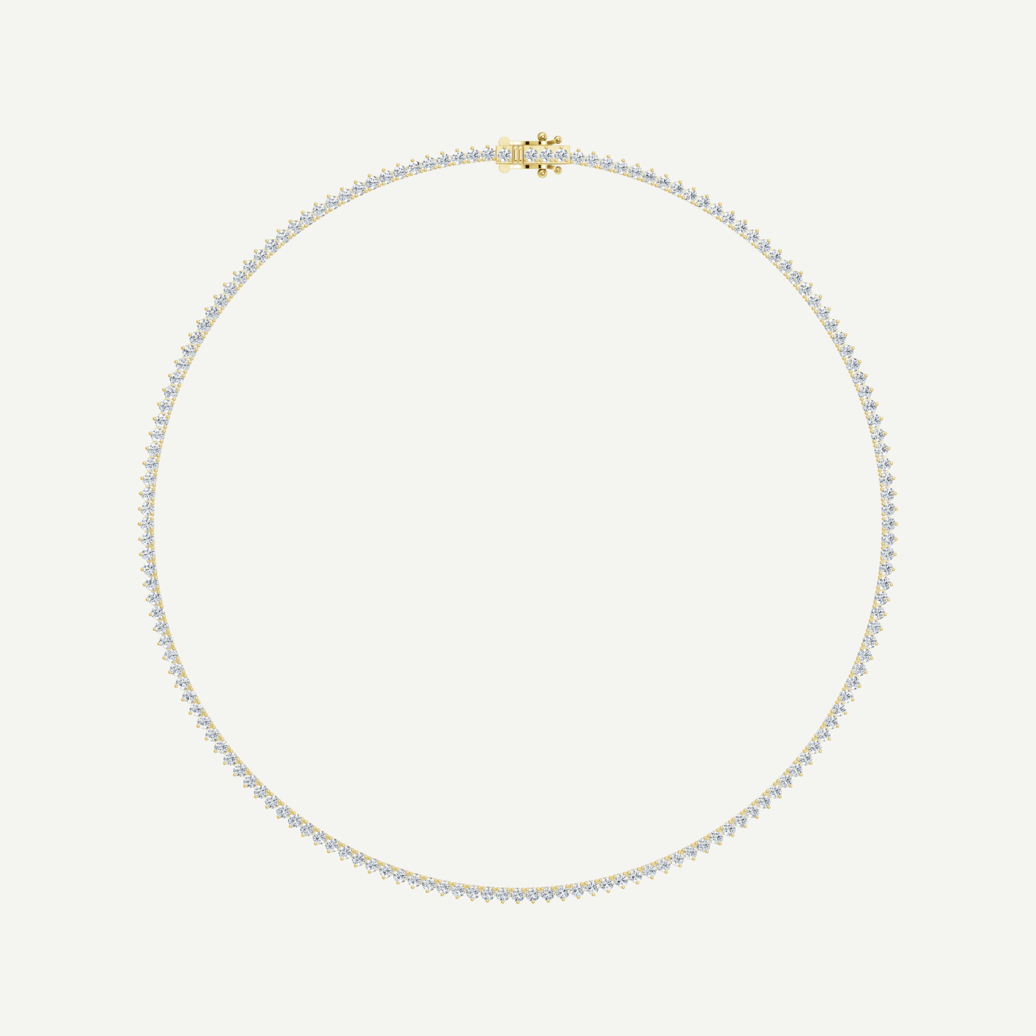 Diamond Tennis Necklace | Classic 3-Prong | 5.03 - 7CT in 14K Gold
