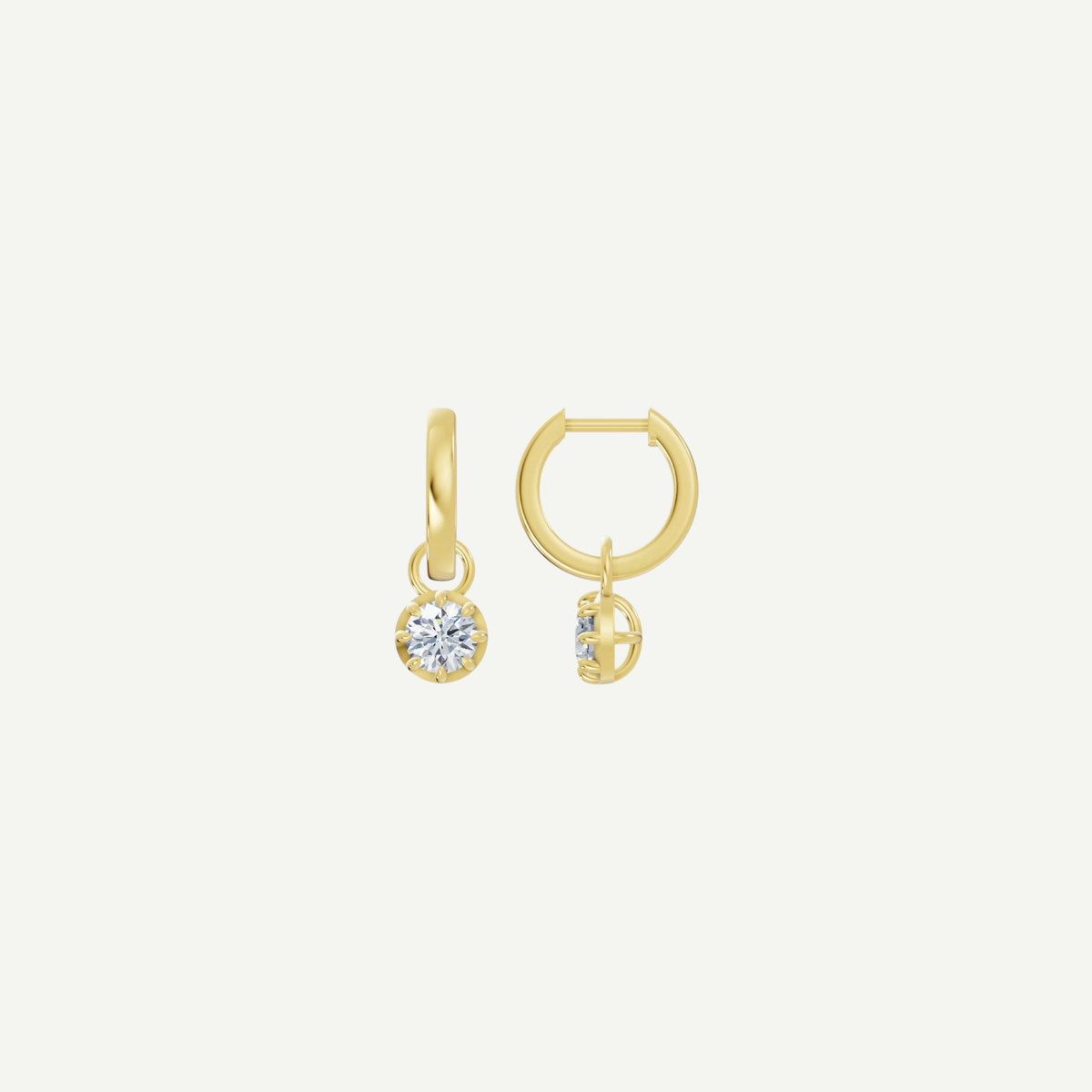 Diamond Drop Huggie Earrings | 1CT Total | VIVIE