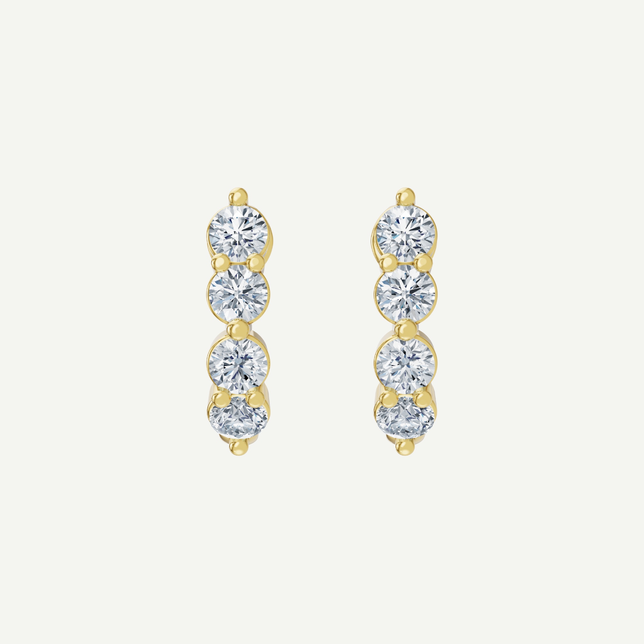 J Huggie Diamond Earrings | 0.64CT in 14K Gold
