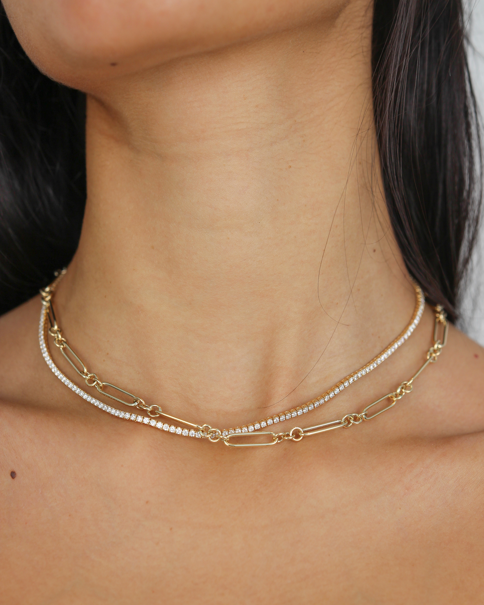 Mixed Link Gold Chain Necklace | in 10K Yellow Gold