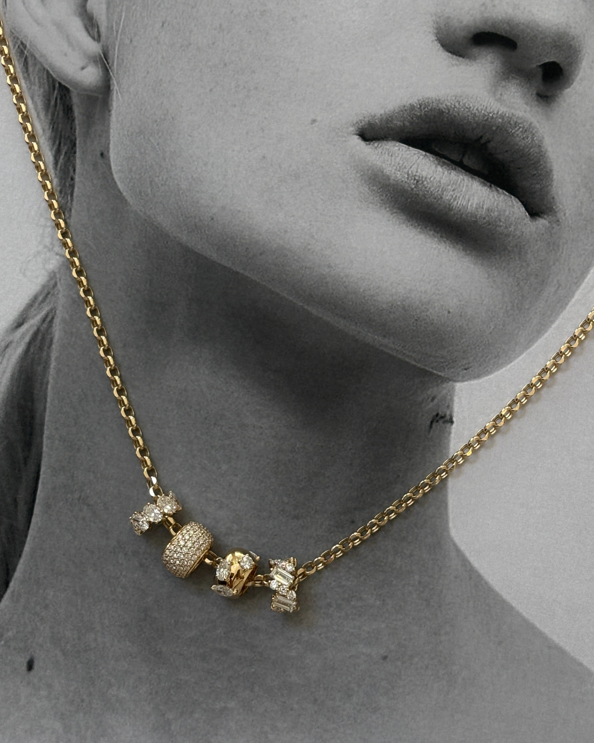 Mixed Stone Diamond Bead | 1.08CT in 14K Gold