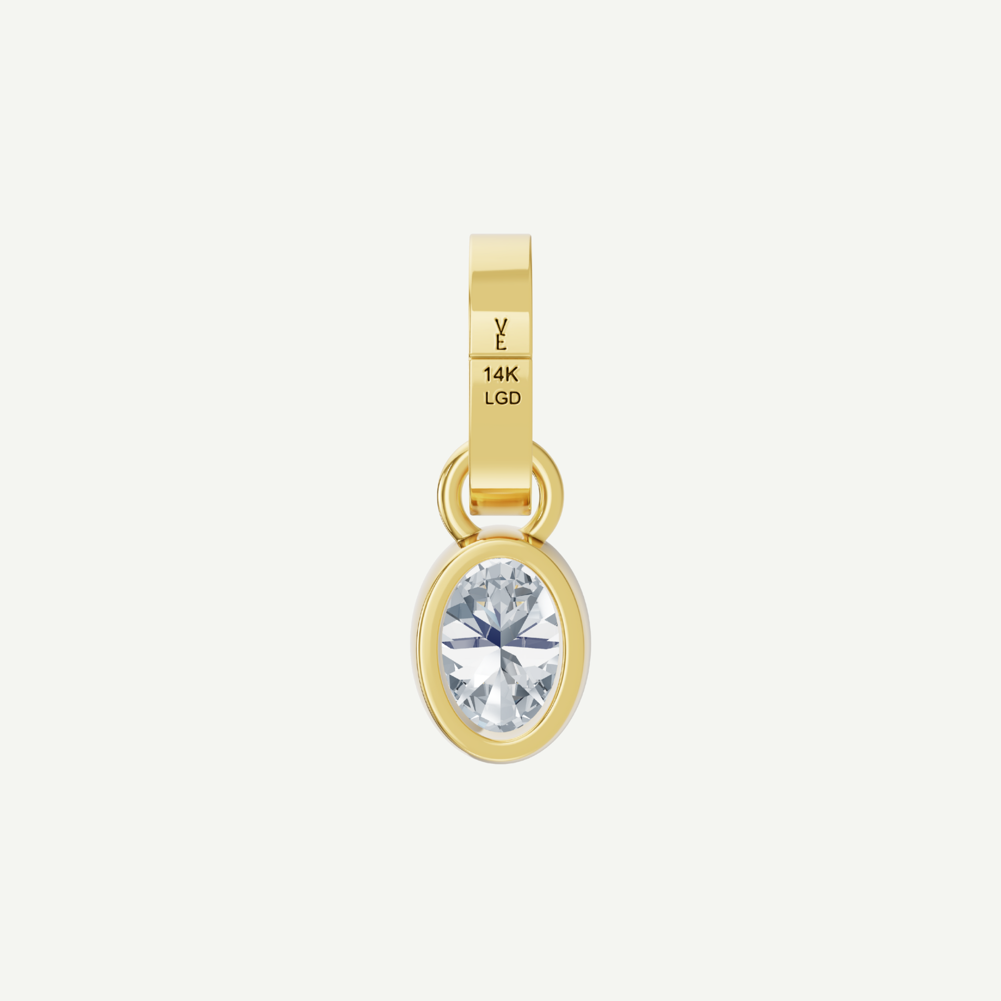 Oval Bezel Diamond Pendant | 1CT in 14KT Gold
