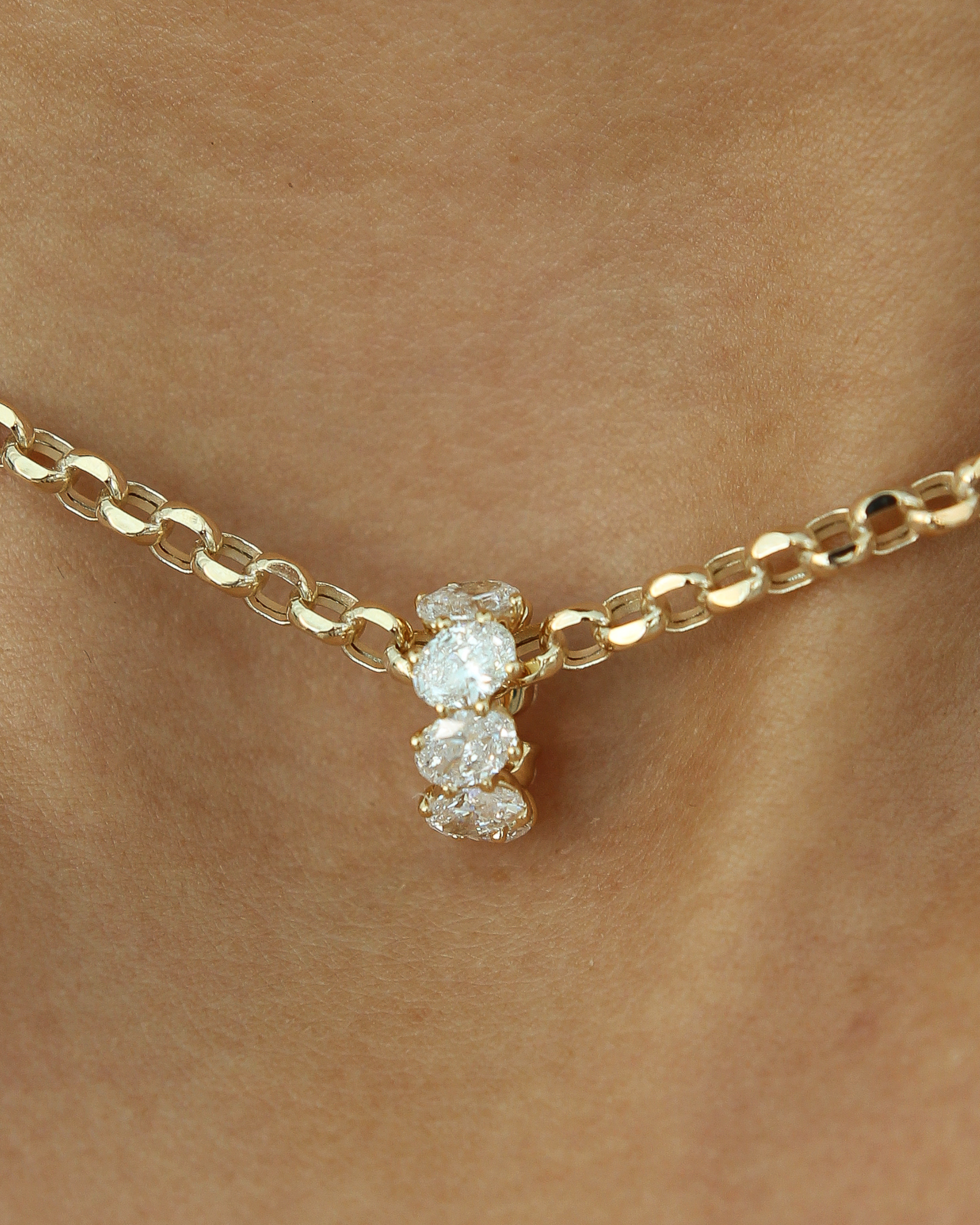 Oval Diamond Bead | 1.76CT in 14K Gold