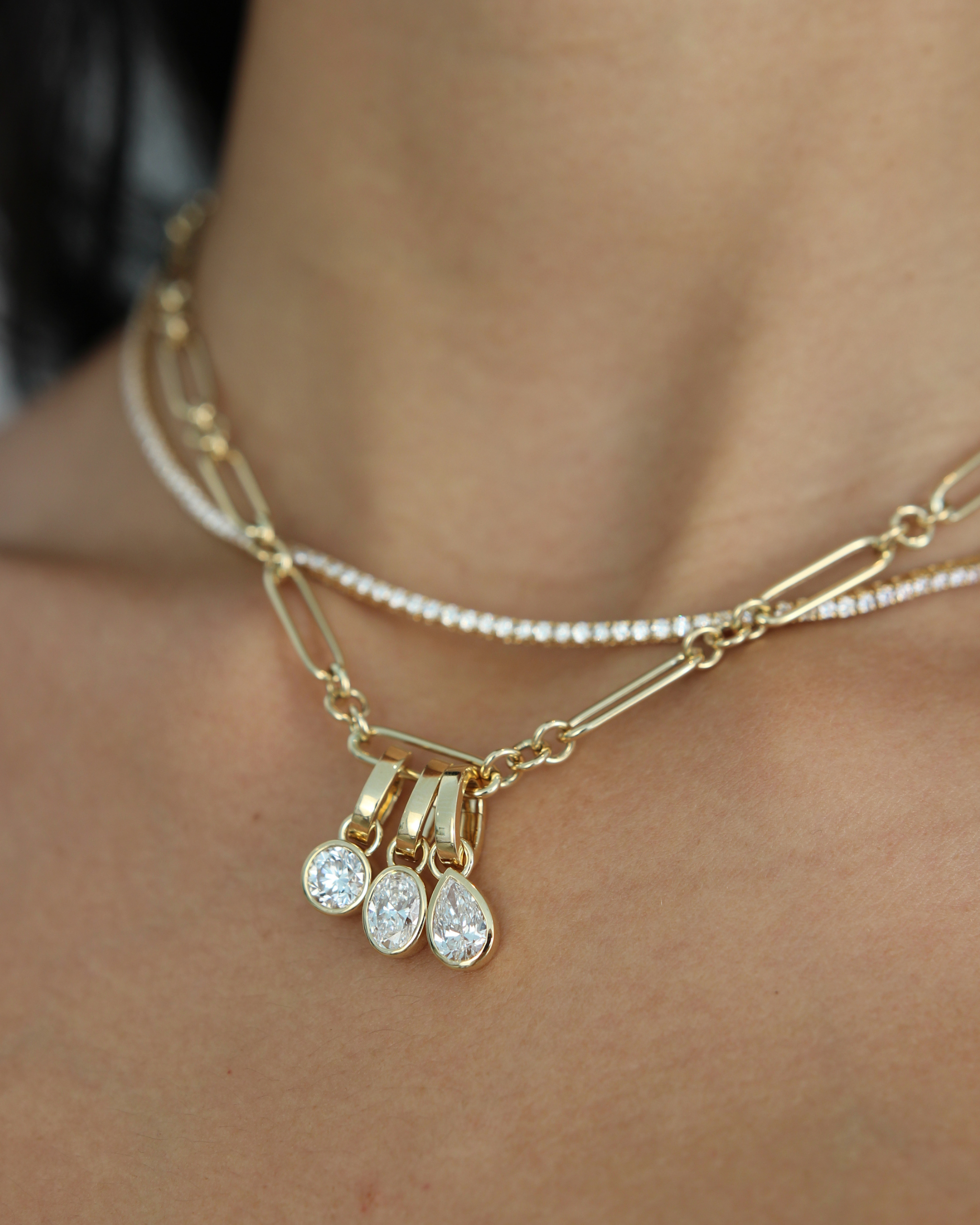 Oval Bezel Diamond Pendant | 1CT in 14KT Gold