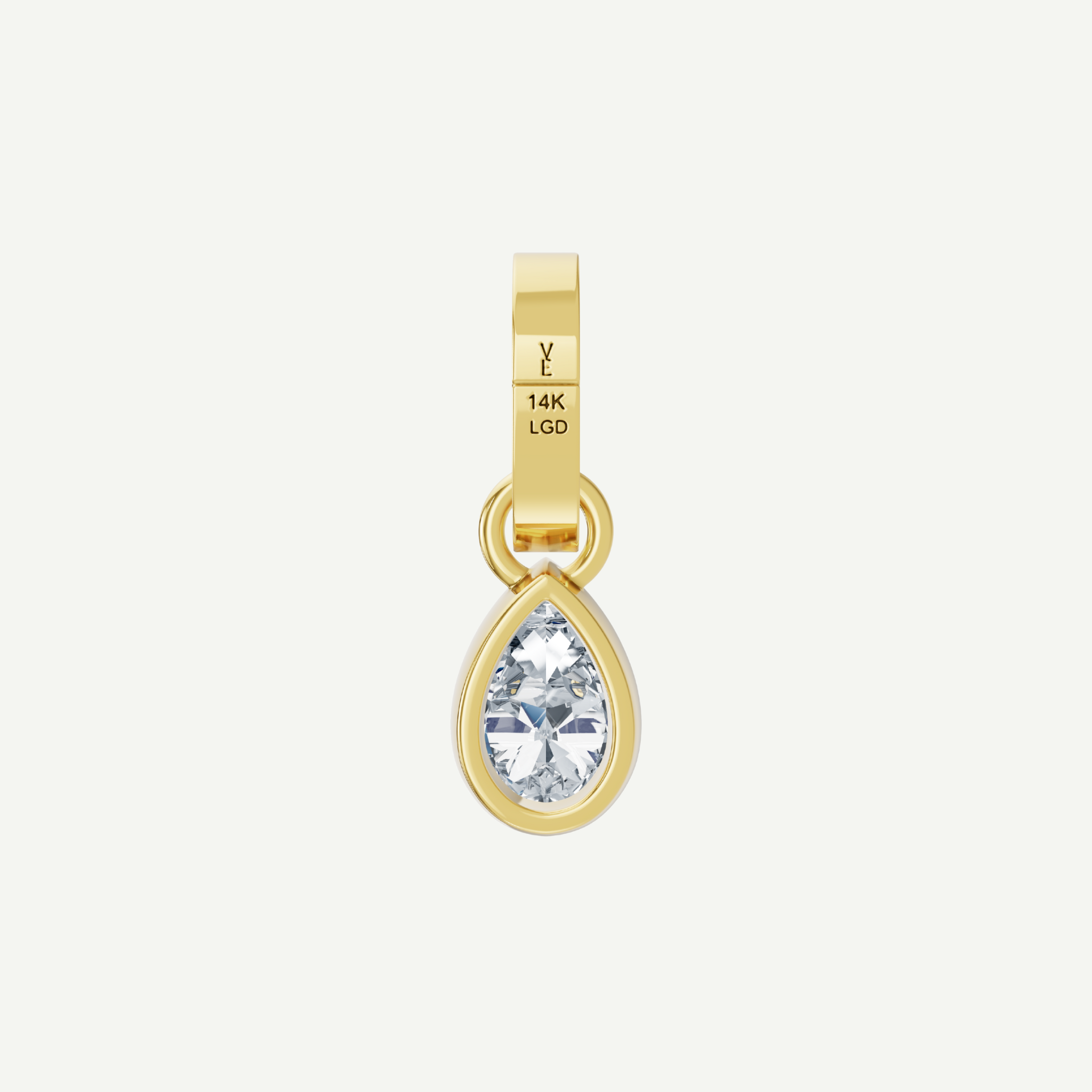 Pear Bezel Diamond Pendant | 1CT in 14K Gold