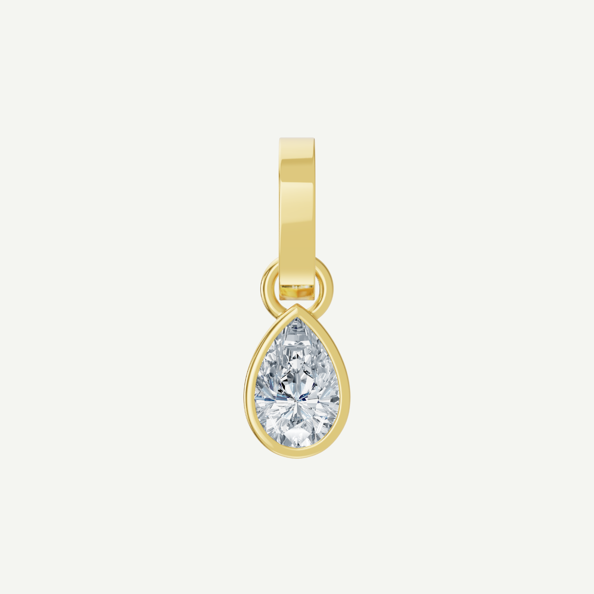 Pear Bezel Diamond Pendant | 1CT in 14K Gold