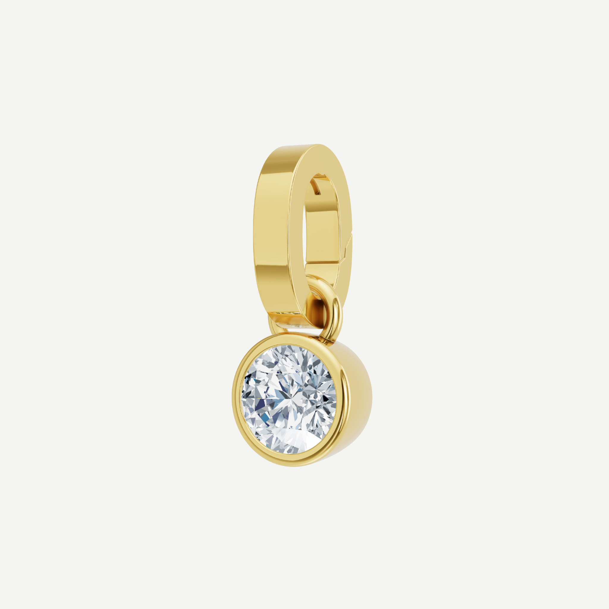 Round Bezel Diamond Pendant | 1CT in 14K Gold