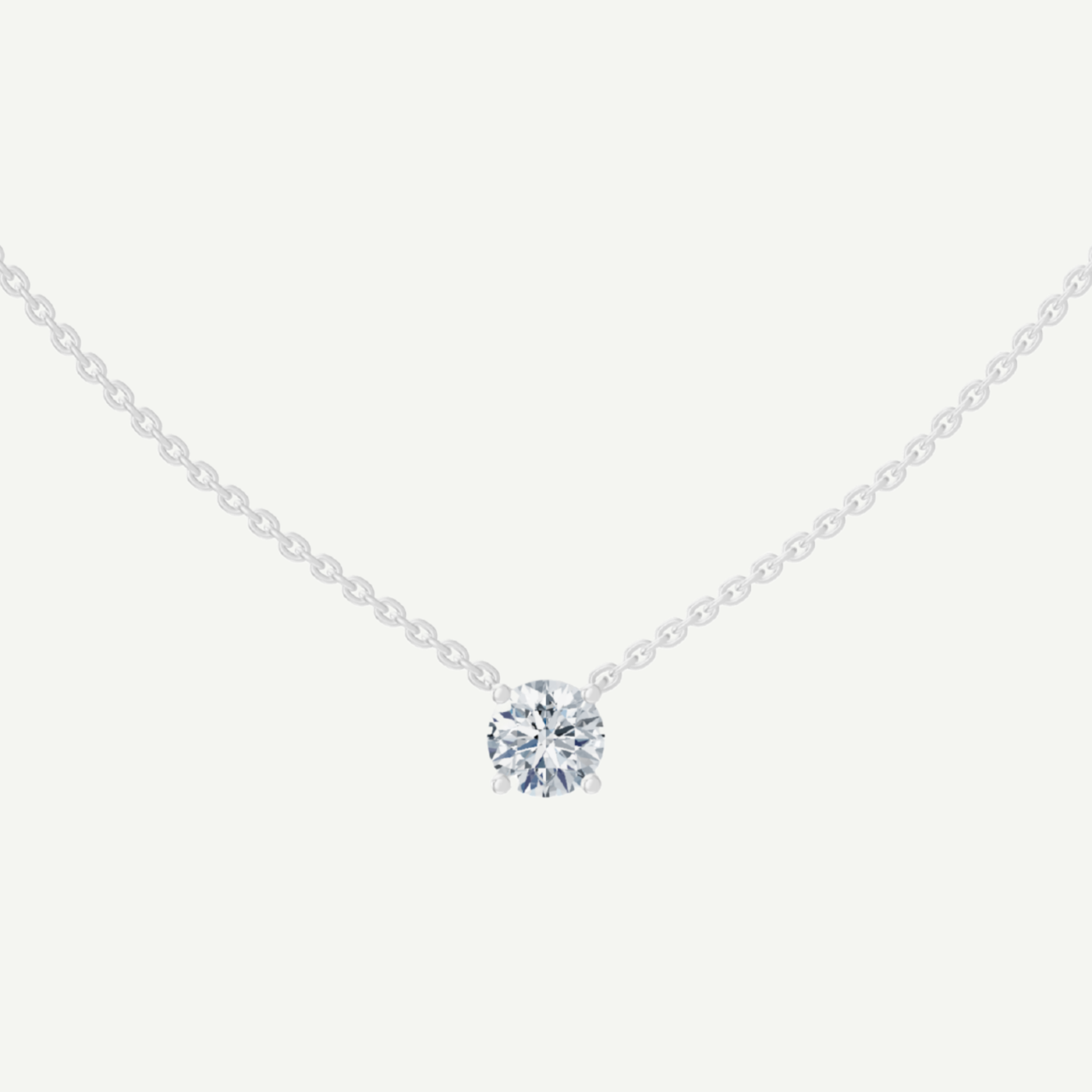Round Diamond Solitaire Necklace | 0.75 - 1.5CT in 14K Gold
