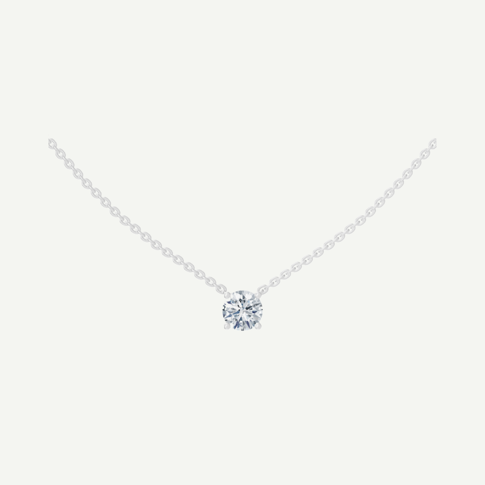 Round Diamond Solitaire Necklace | 0.75 - 1.5CT in 14K Gold