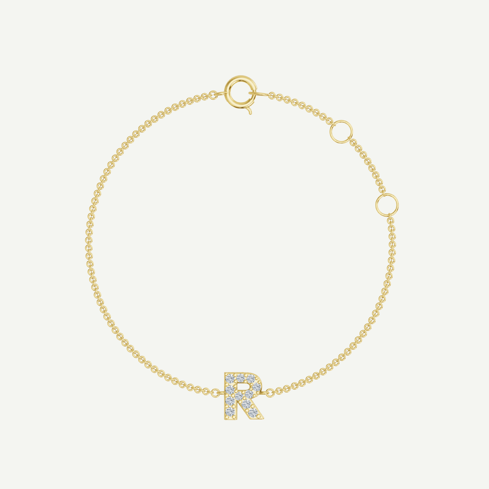 Baby Personalised Gold and Diamond Initial Bracelet