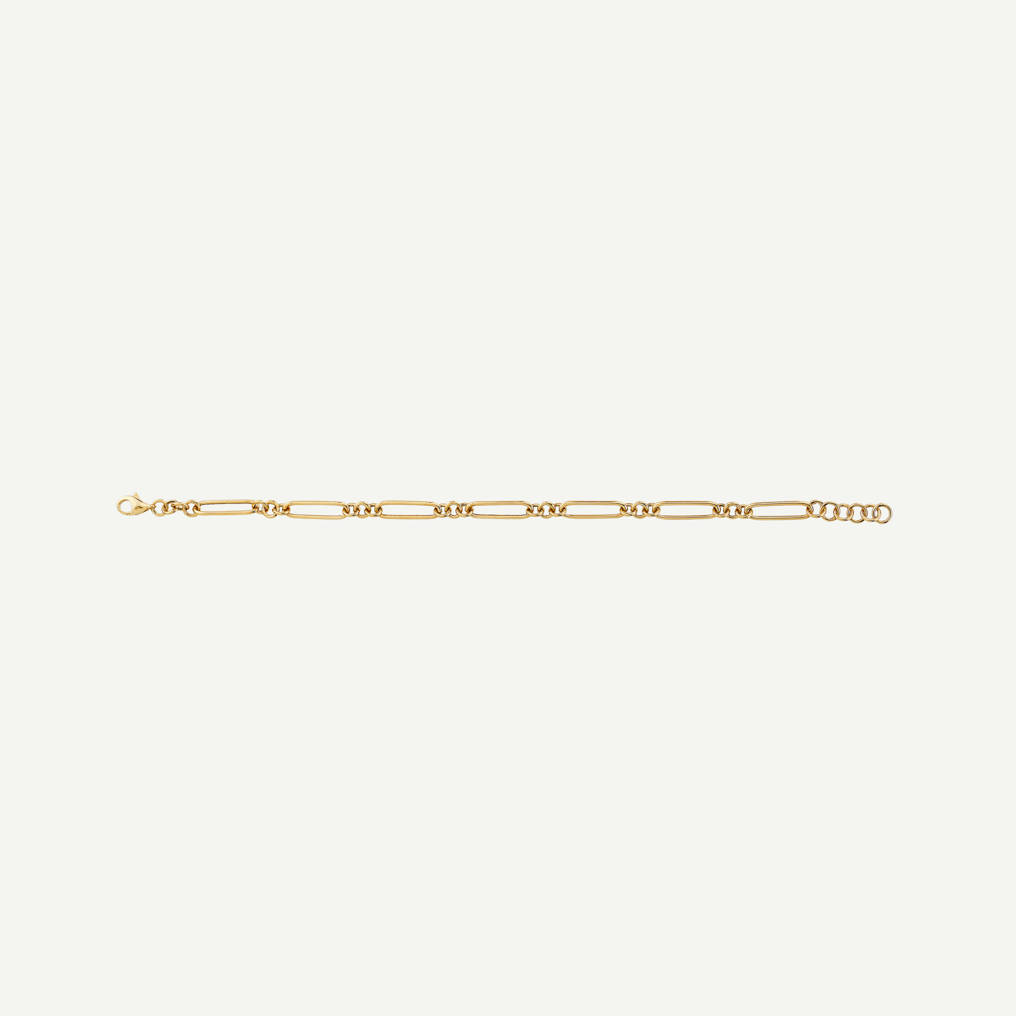 Gold Mixed Link Paperclip Bracelet