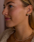 Yellow Gold Heart Stud Earrings