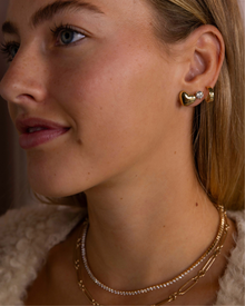 Yellow Gold Heart Stud Earrings