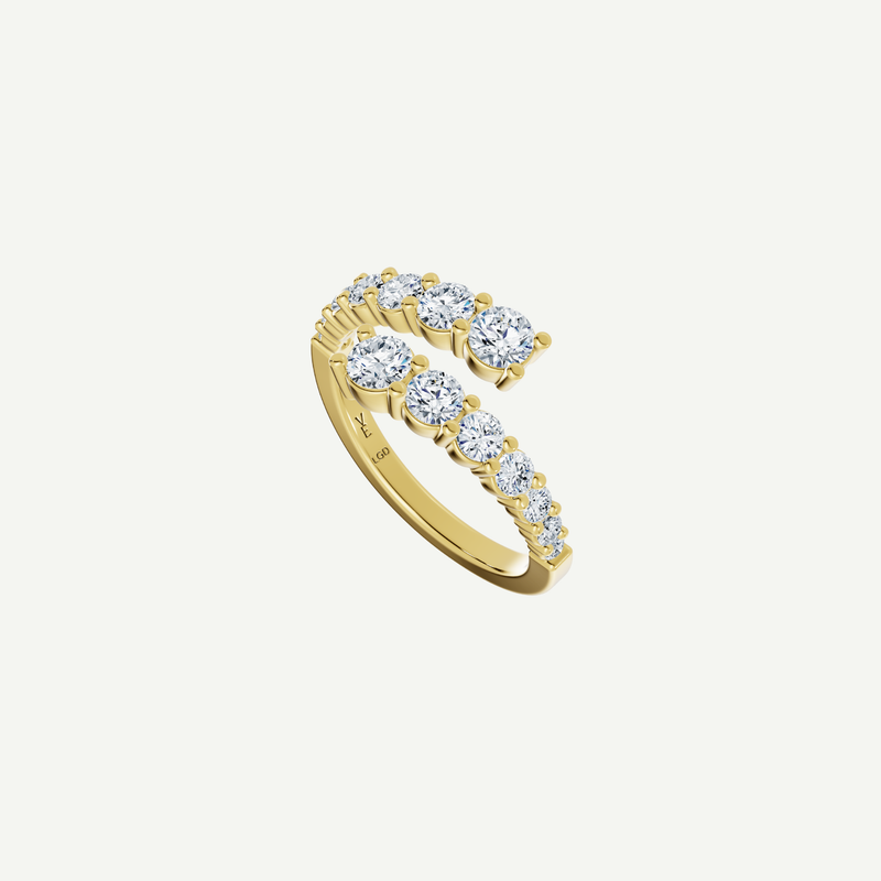 Graduated Diamond Crossover Ring | 1CT Diamonds | VIVIE