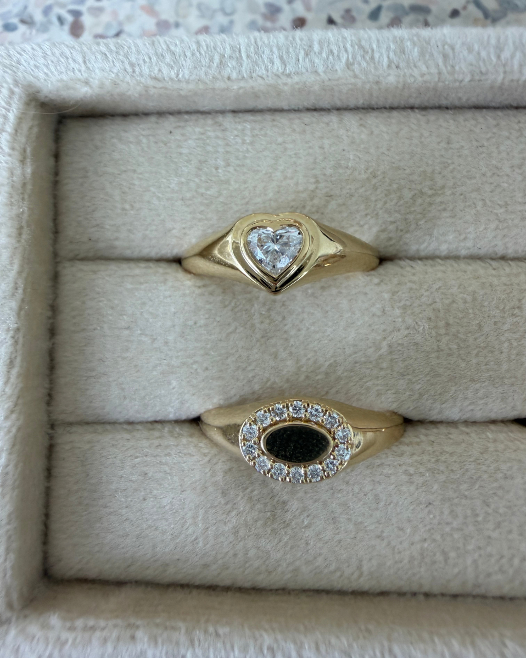 Heart Signet Pinky Ring | 0.26CT Diamond | VIVIE