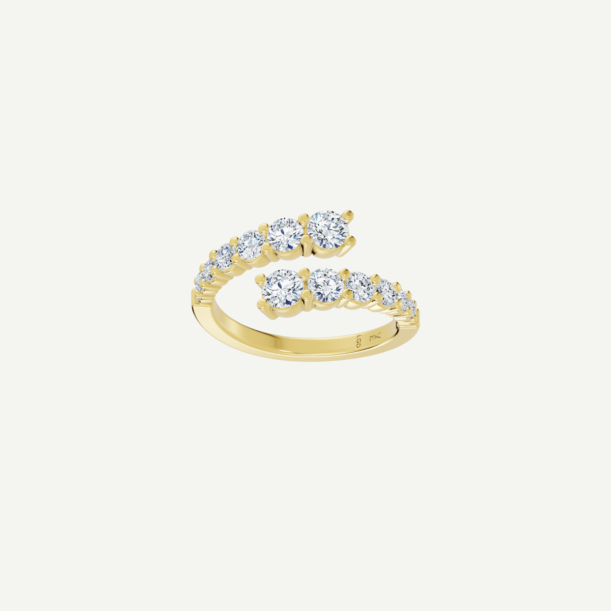 Graduated Diamond Crossover Ring | 1CT Diamonds | VIVIE