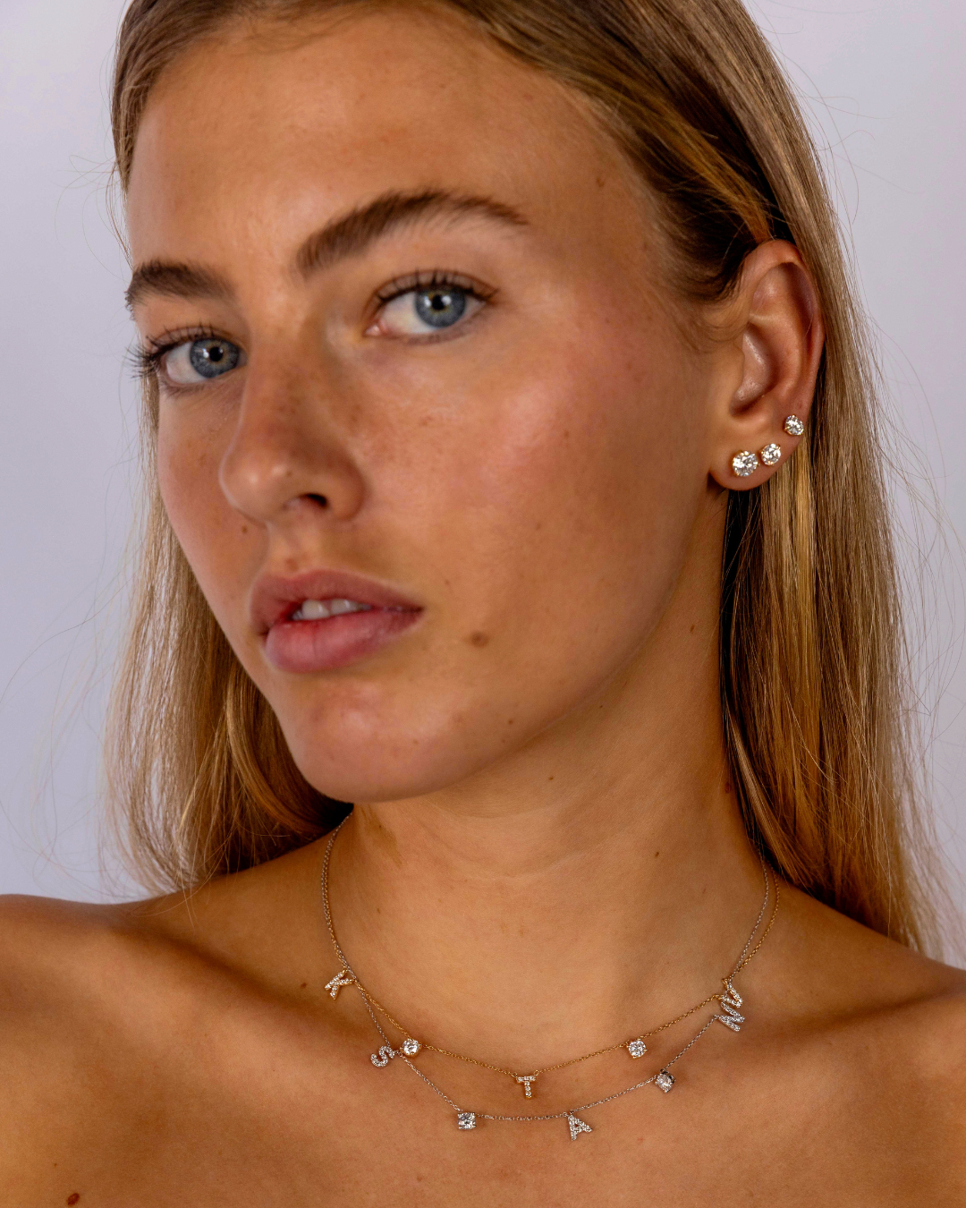 Diamond & Initial Personalised Necklace in Gold | 0.8–1.2CT