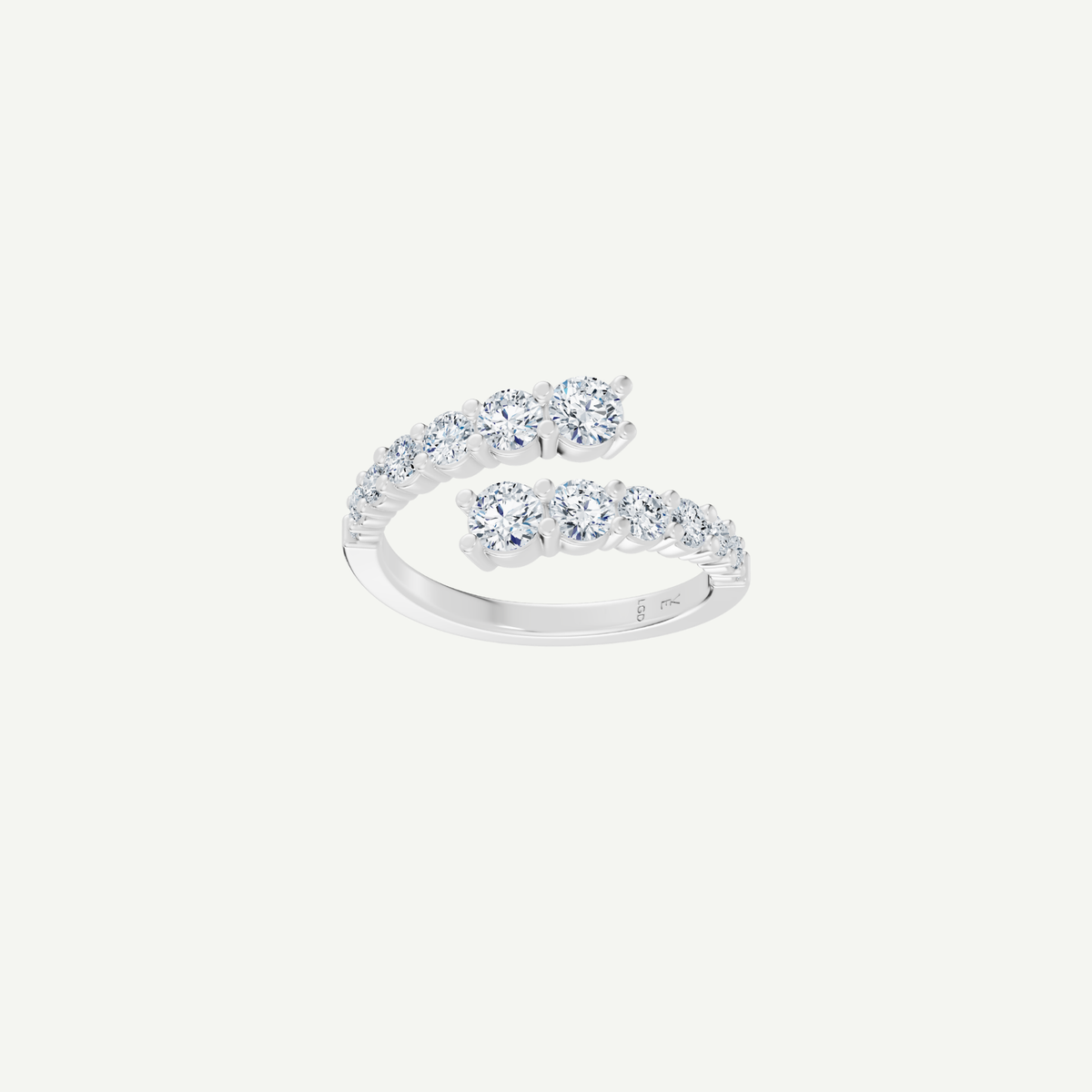 Graduated Diamond Crossover Ring | 1CT Diamonds | VIVIE