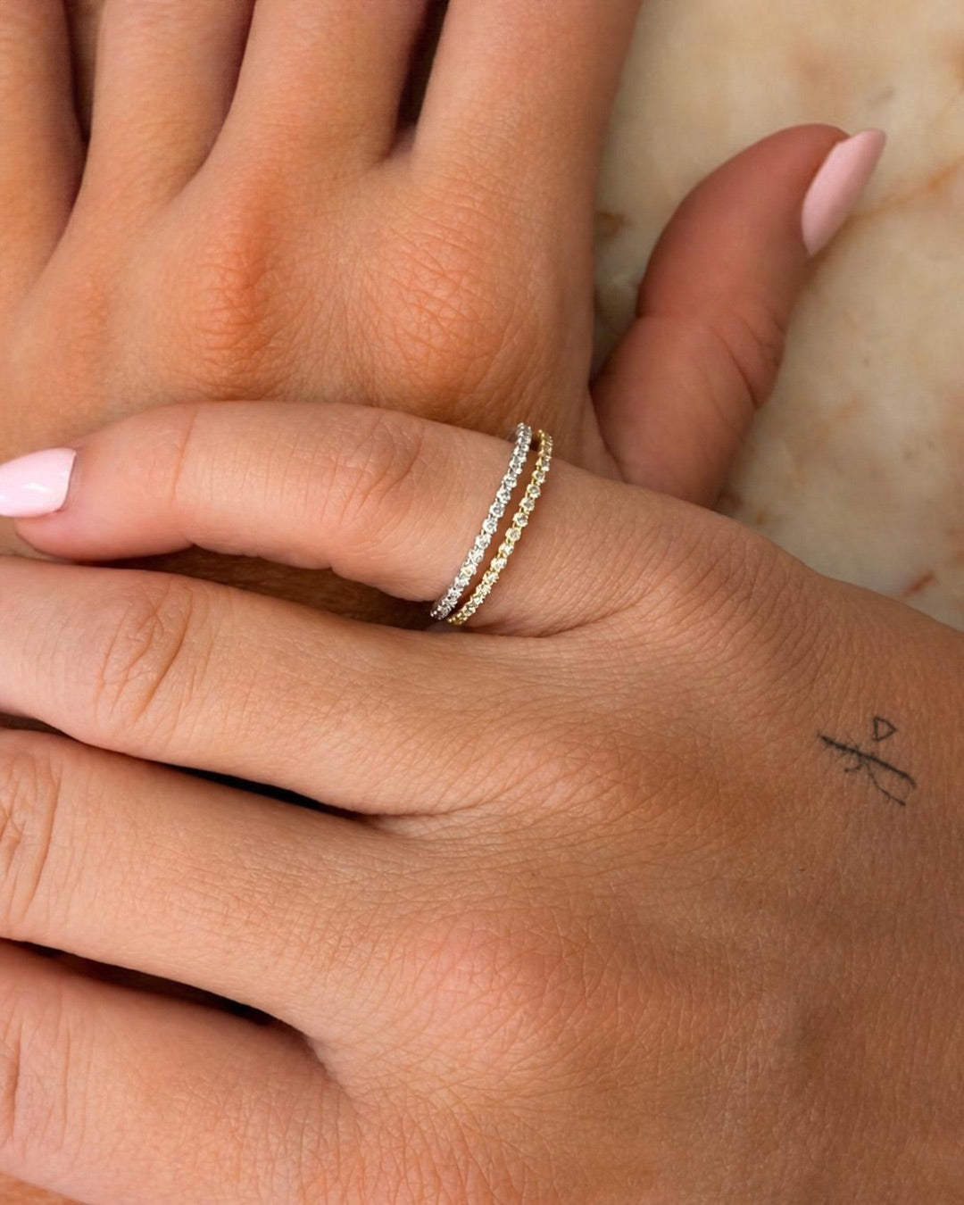 Mini Diamond Pinky Eternity Ring | Approx 0.36CT Diamonds | VIVIE