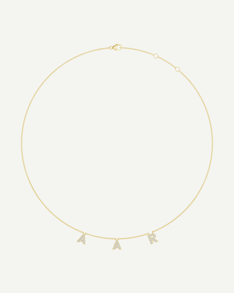 Personalised Diamond Initial Necklace in Gold | 0.80–1.20CT