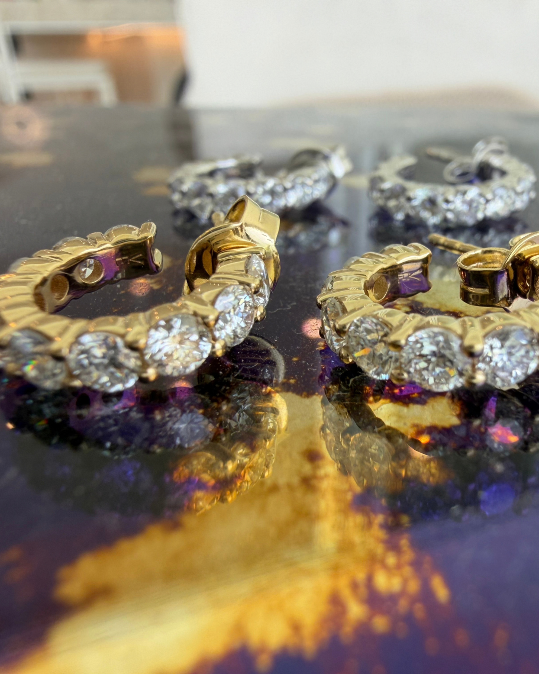 Diamond Half Hoop Earrings | 2CT | VIVIE