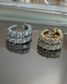 Diamond Half Hoop Earrings | 2CT | VIVIE