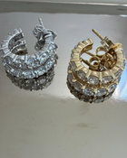 Diamond Half Hoop Earrings | 2CT | VIVIE
