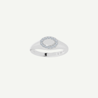 Oval Signet Pinky Ring | 0.10CT Diamonds | VIVIE