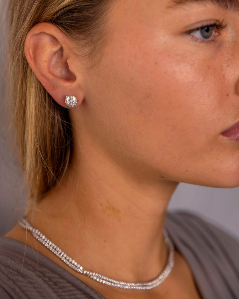 Diamond Tennis Necklace in Gold | Classic 4-Prong | 5–6CT