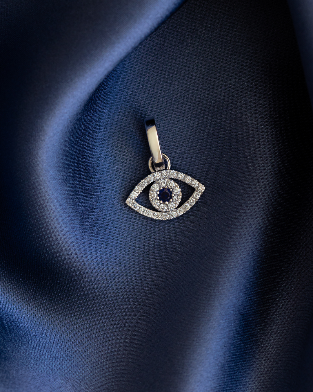 Evil Eye Pendant | 0.4CT Diamonds & 0.3CT Blue Sapphire | VIVIE
