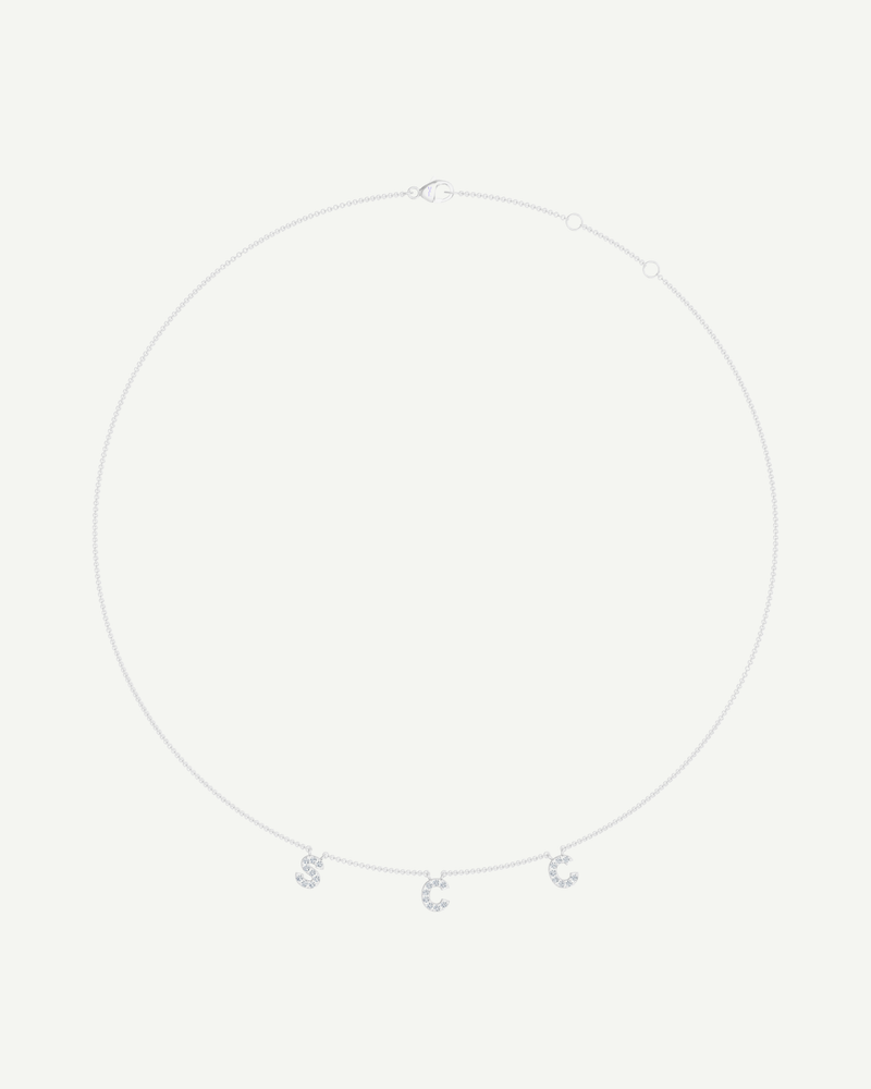 Personalised Diamond Initial Necklace in Gold | 0.80–1.20CT