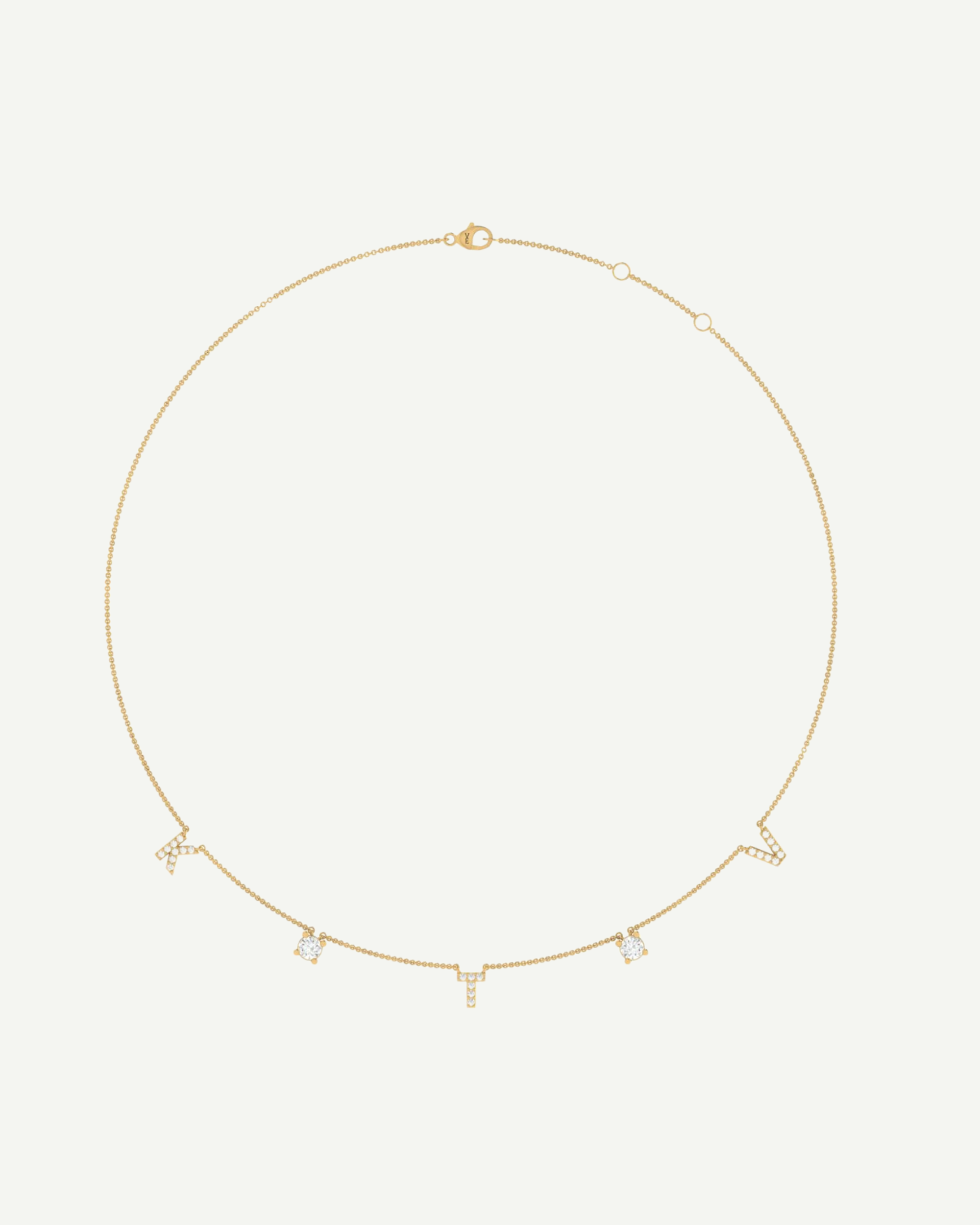 Diamond & Initial Personalised Necklace in Gold | 0.8–1.2CT