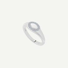 Oval Signet Pinky Ring | 0.10CT Diamonds | VIVIE