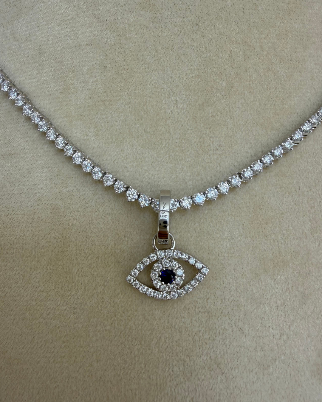 Evil Eye Pendant | 0.4CT Diamonds & 0.3CT Blue Sapphire | VIVIE