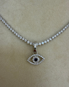 Evil Eye Pendant | 0.4CT Diamonds & 0.3CT Blue Sapphire | VIVIE