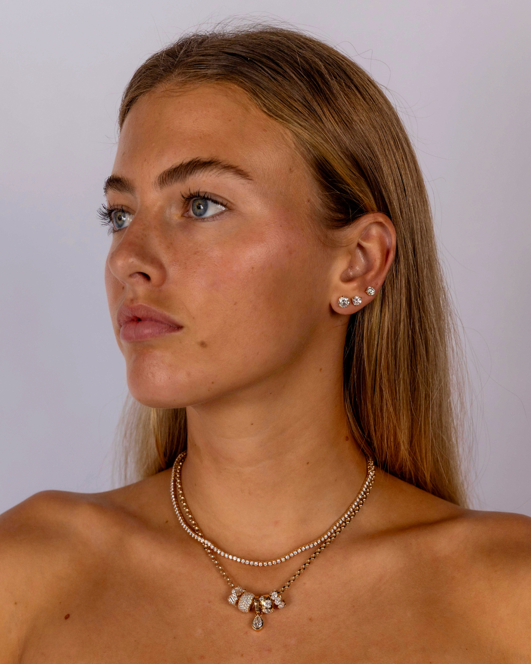 1CT Pear Bezel Diamond Pendant in Gold