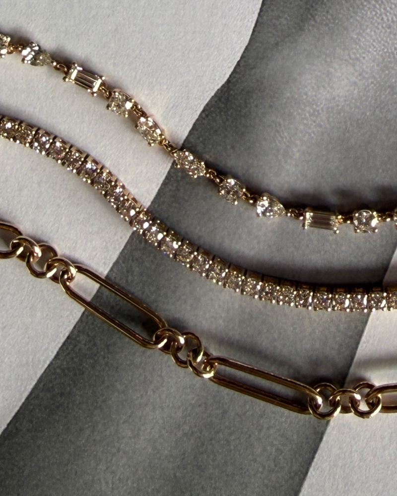 Gold Mixed Link Paperclip Bracelet