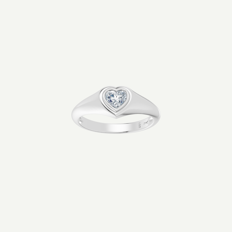 Heart Signet Pinky Ring | 0.26CT Diamond | VIVIE