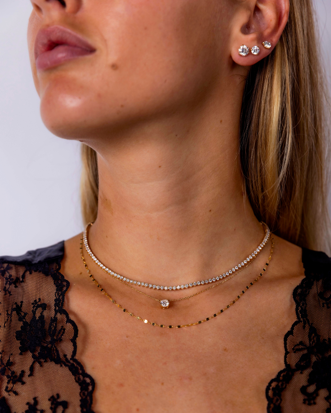 Round Diamond Solitaire Necklace in Gold | 0.5–1.5CT