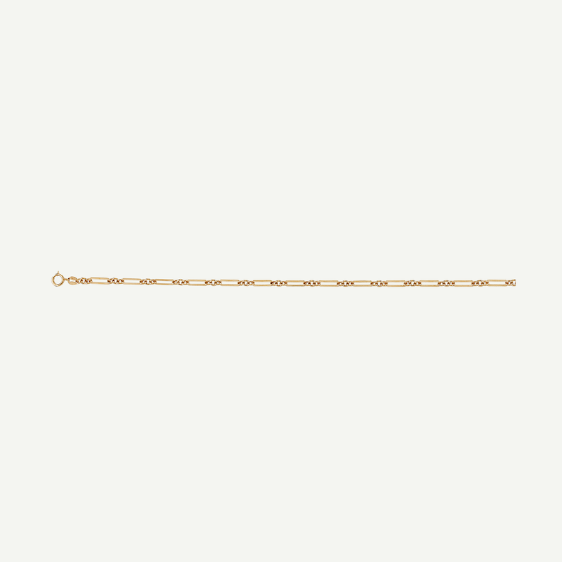Gold Steps Paperclip Anklet | in 10K Yellow Gold