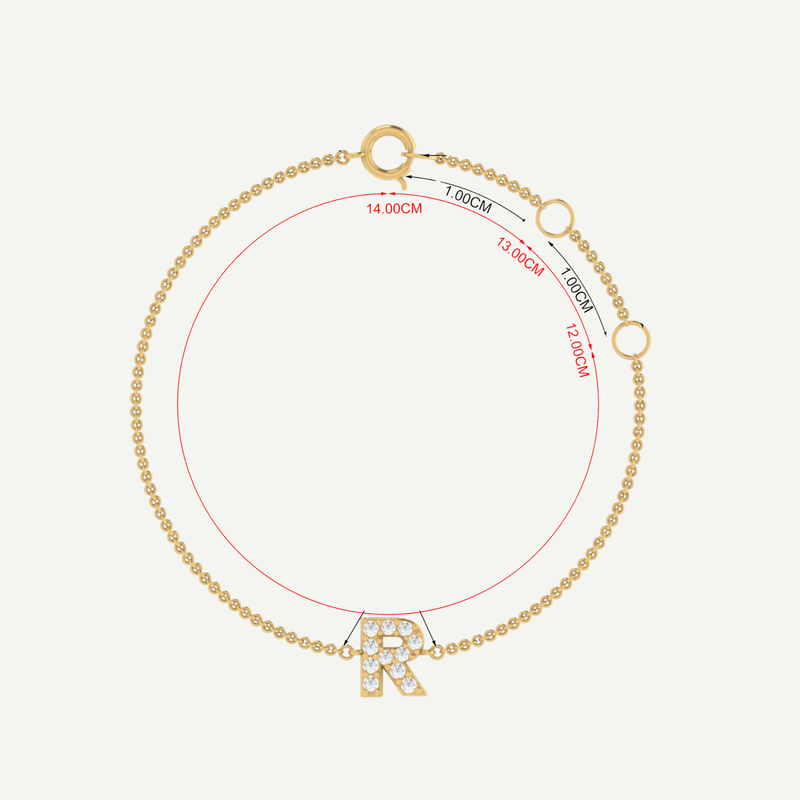 Baby's First Diamond Letter Bracelet | 0.12 - 0.15CT in 14K Gold