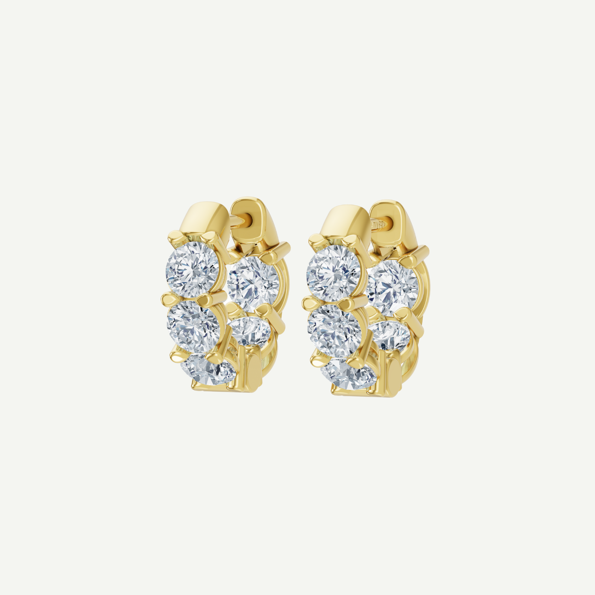 Bold Huggie Diamond Earrings | 2CT in 14K Gold