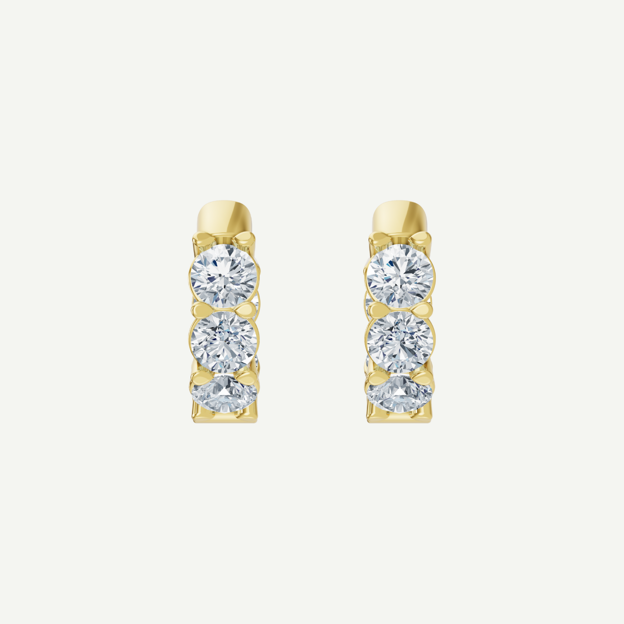 Bold Huggie Diamond Earrings | 2CT in 14K Gold