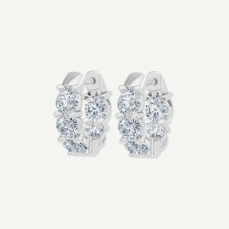 Bold Huggie Diamond Earrings | 2CT in 14K Gold
