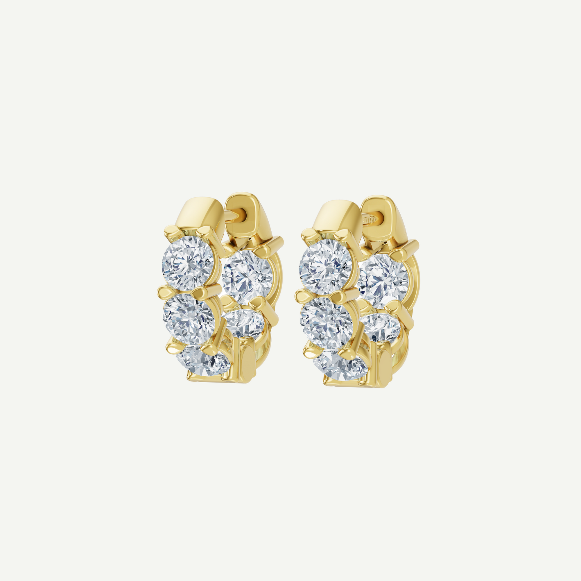 Bold Huggie Diamond Earrings | 2CT in 14K Gold