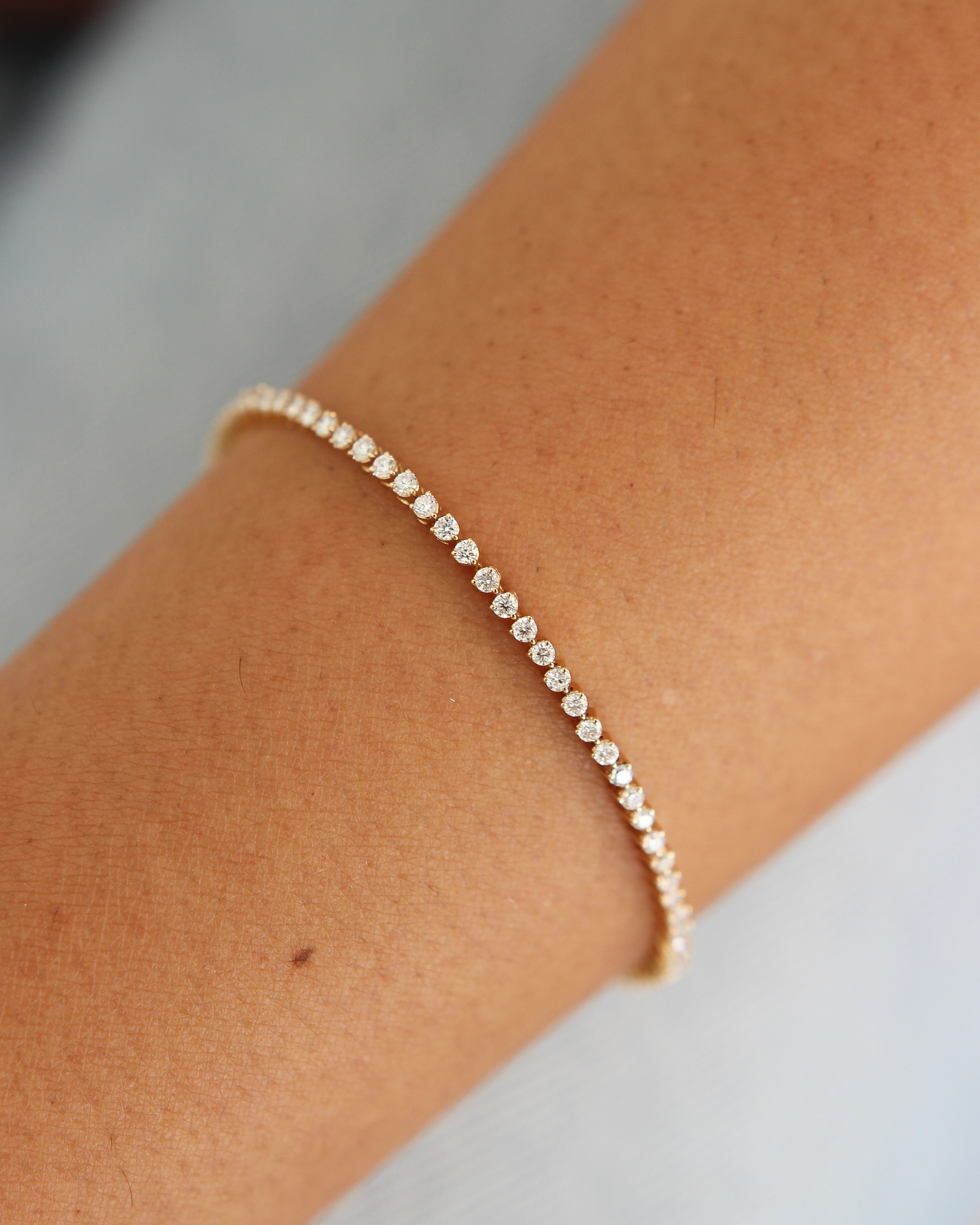 Diamond Baby Tennis Bracelet | 1.10CT 3-Prong in 14K Gold